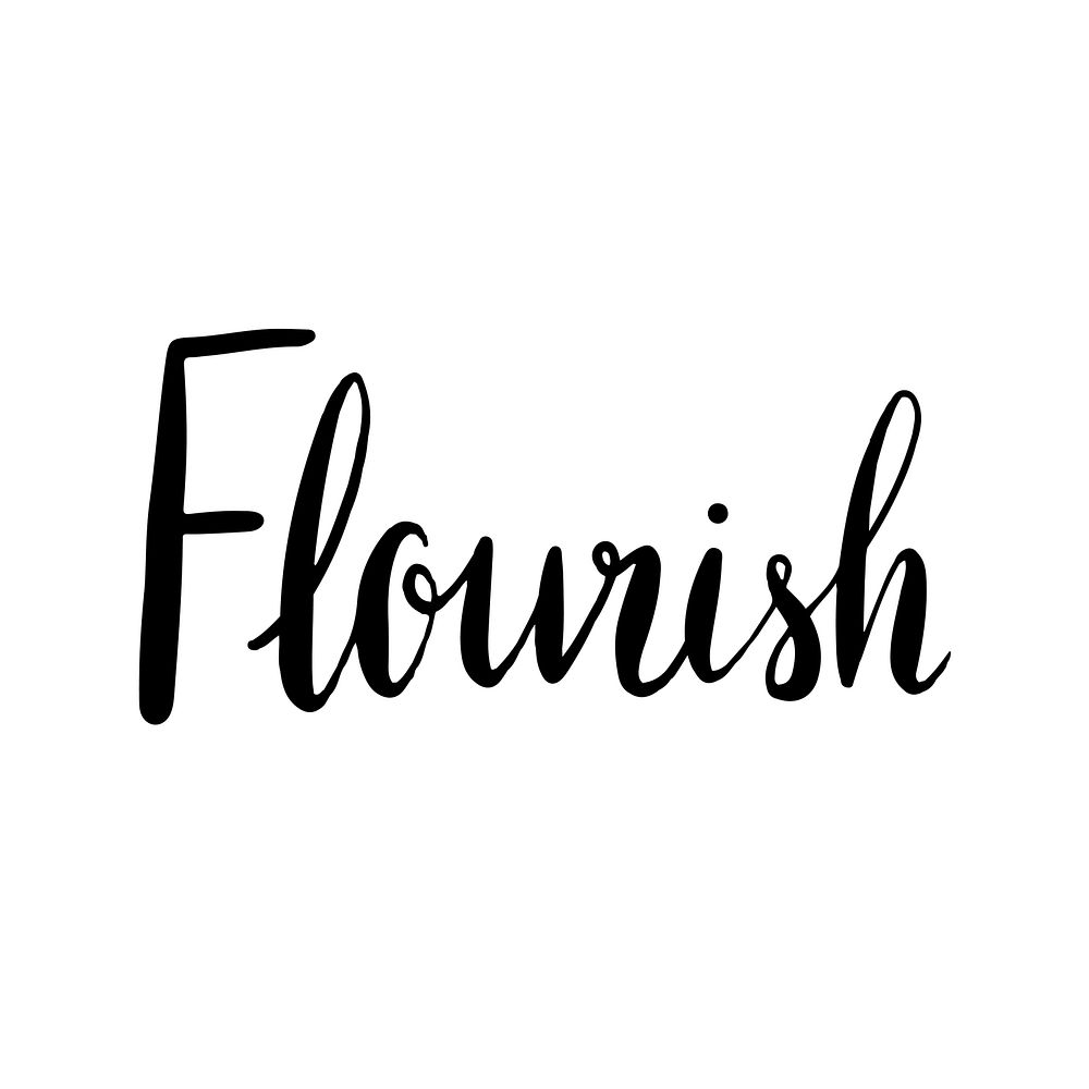 Flourish word typography style vector