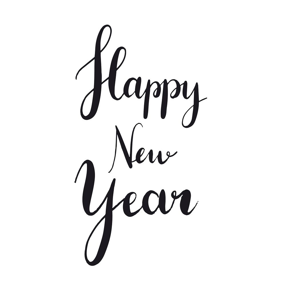 Happy New Year typography style vector