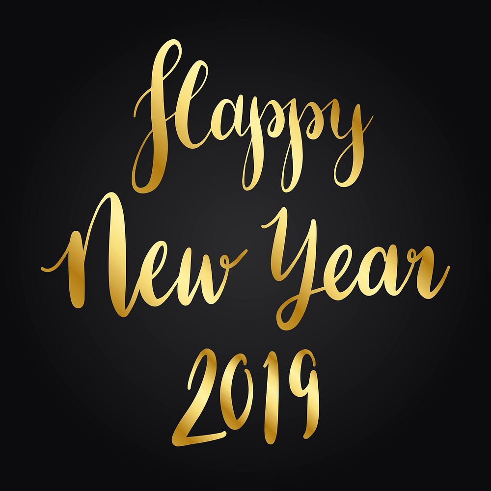 Happy New Year 2019 typography style vector