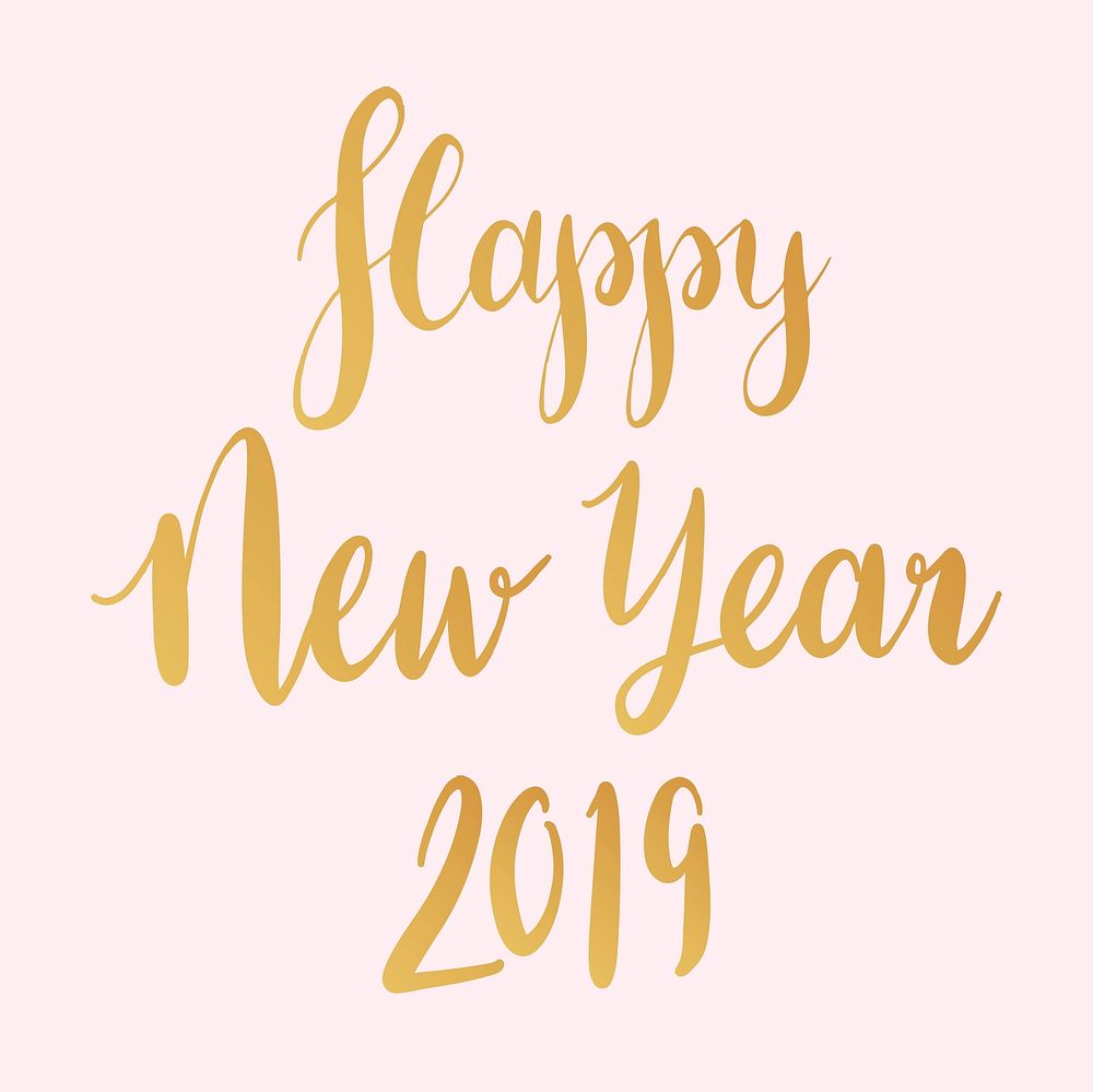 Happy New Year 2019 typography style vector
