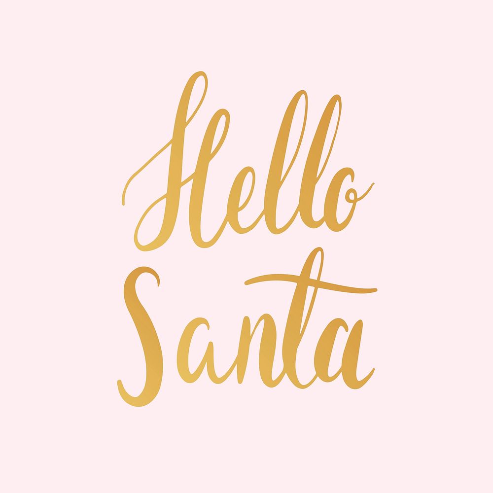 Hello Santa typography style vector