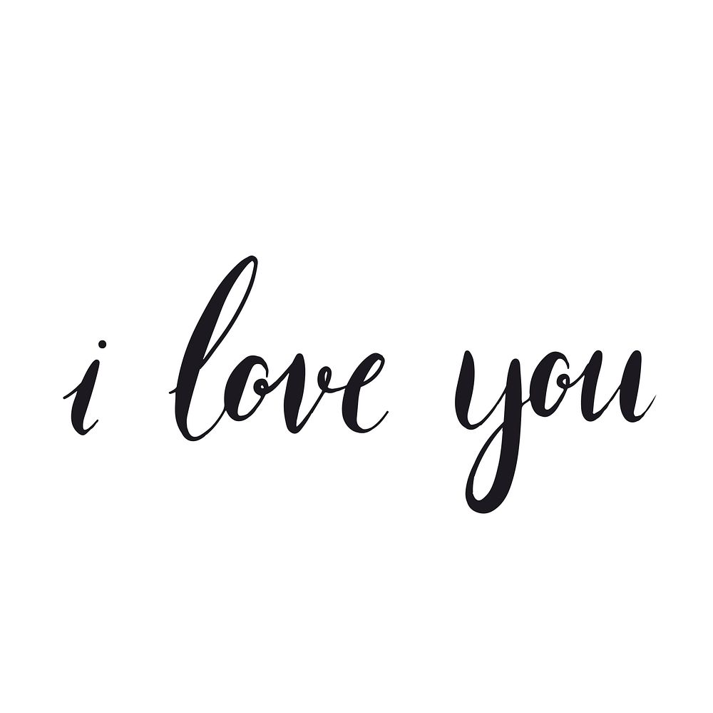 I love you typography style vector