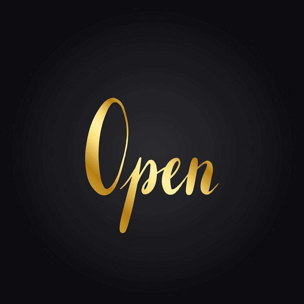Open sign typography style vector