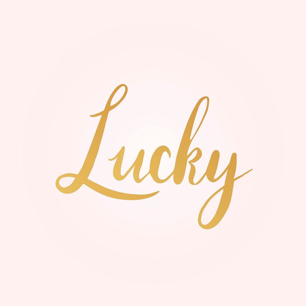 Lucky word typography style vector