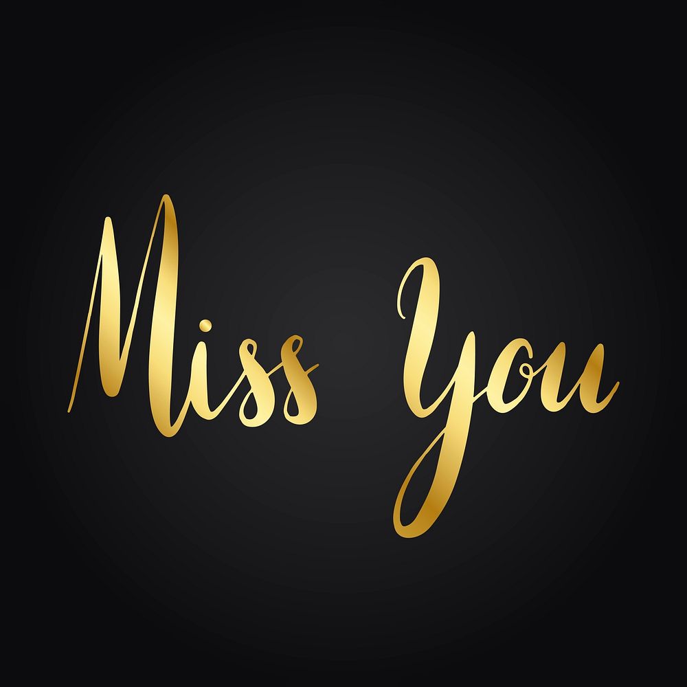 Miss you typography style vector