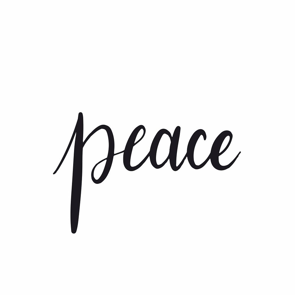 Peace word typography style vector