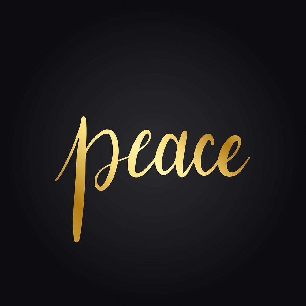 Peace word typography style vector