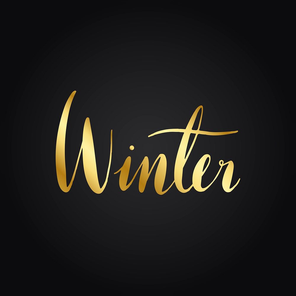 Winter handwritten typography style vector