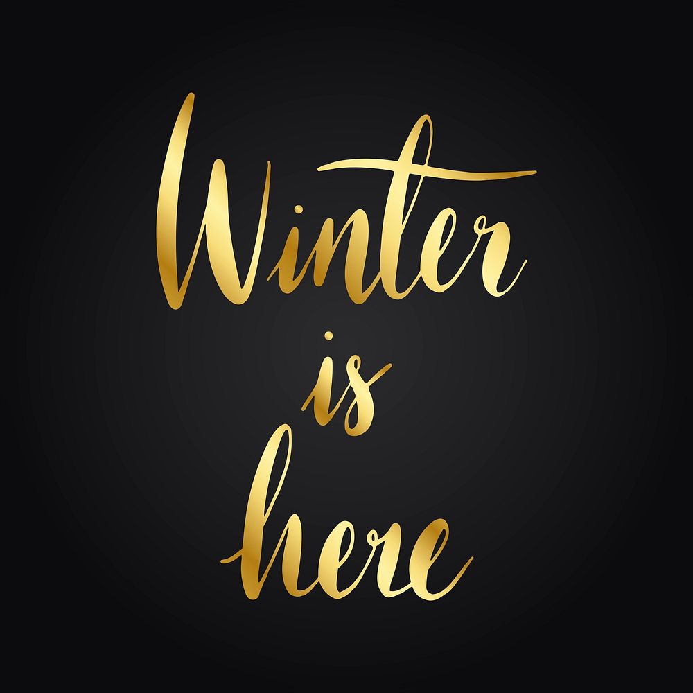 Winter is here typography style vector