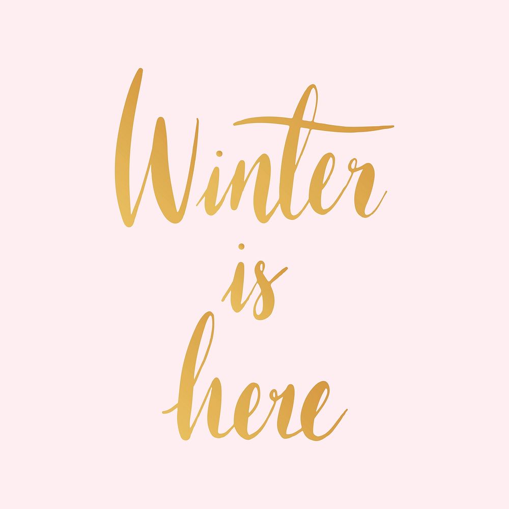 Winter is here typography style vector