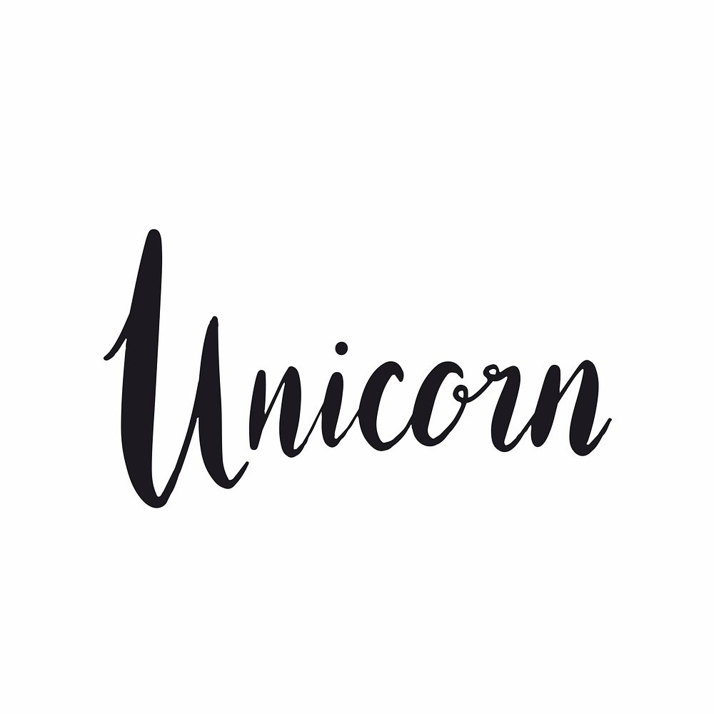 Unicorn handwritten typography style vector