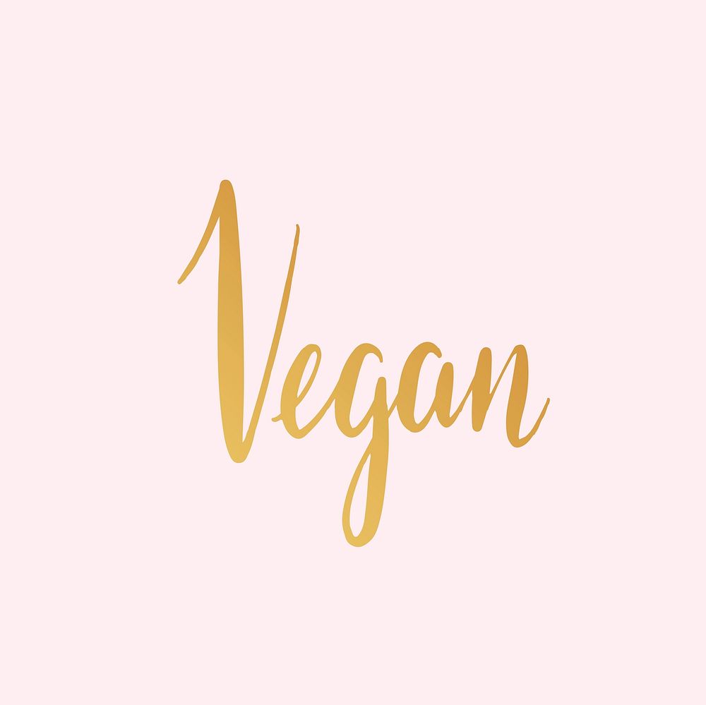 Vegan handwritten typography style vector
