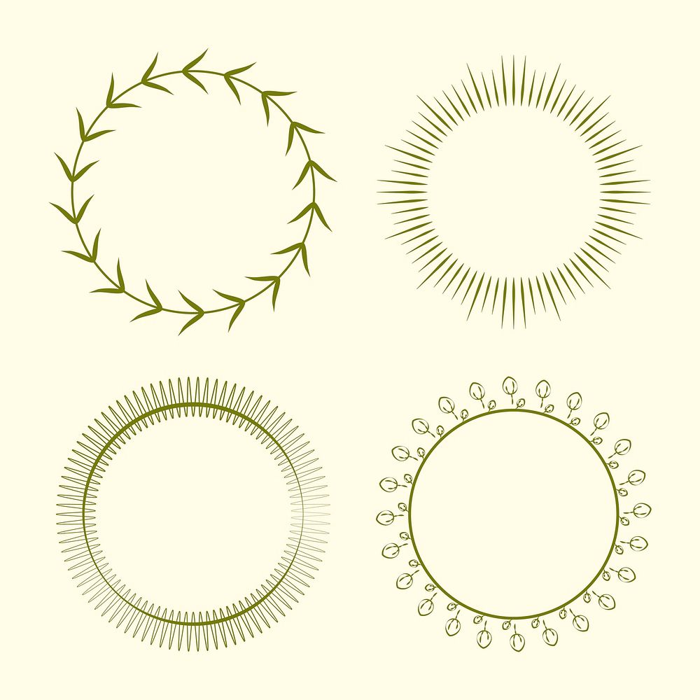 Set of premium ornament round design vector