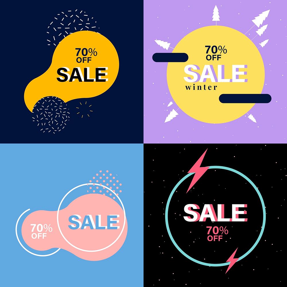 Set of sale advertising graphics