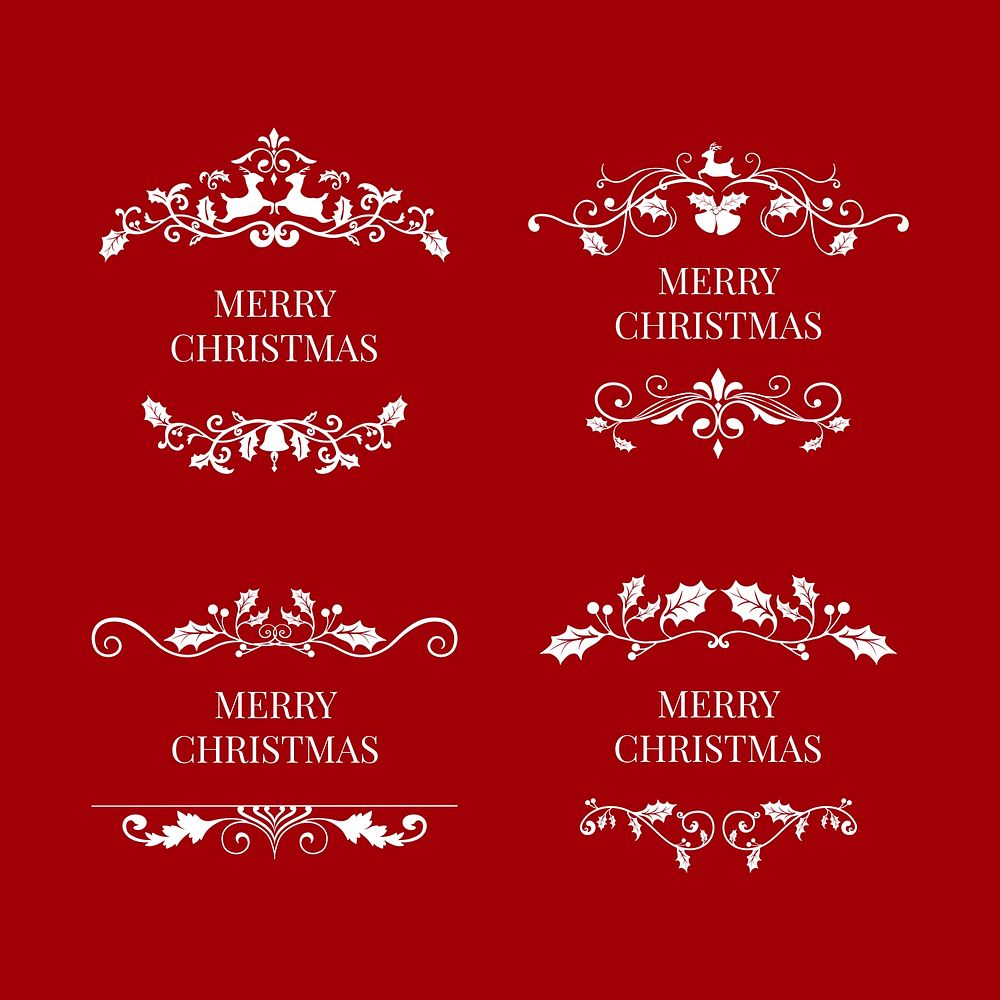 Set of Christmas badge design vectors