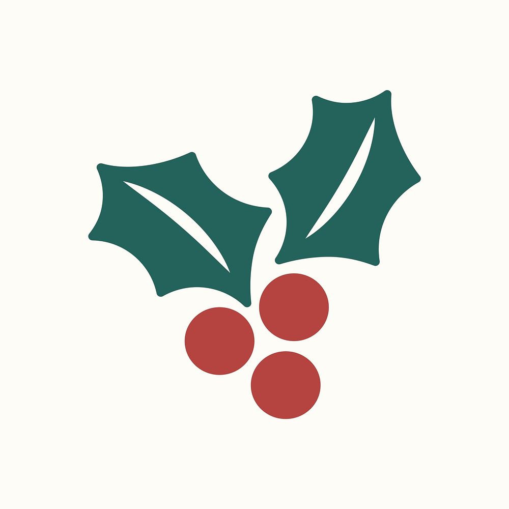 Christmas berry icon decoration vector