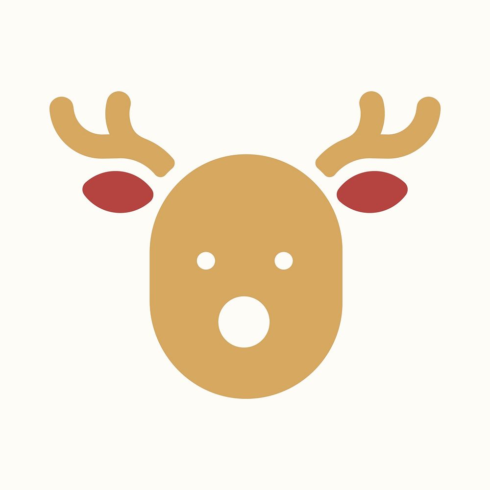 Reindeer head Christmas holiday decoration icon vector