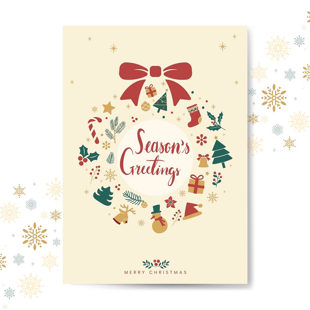 Christmas greeting card mockup vector