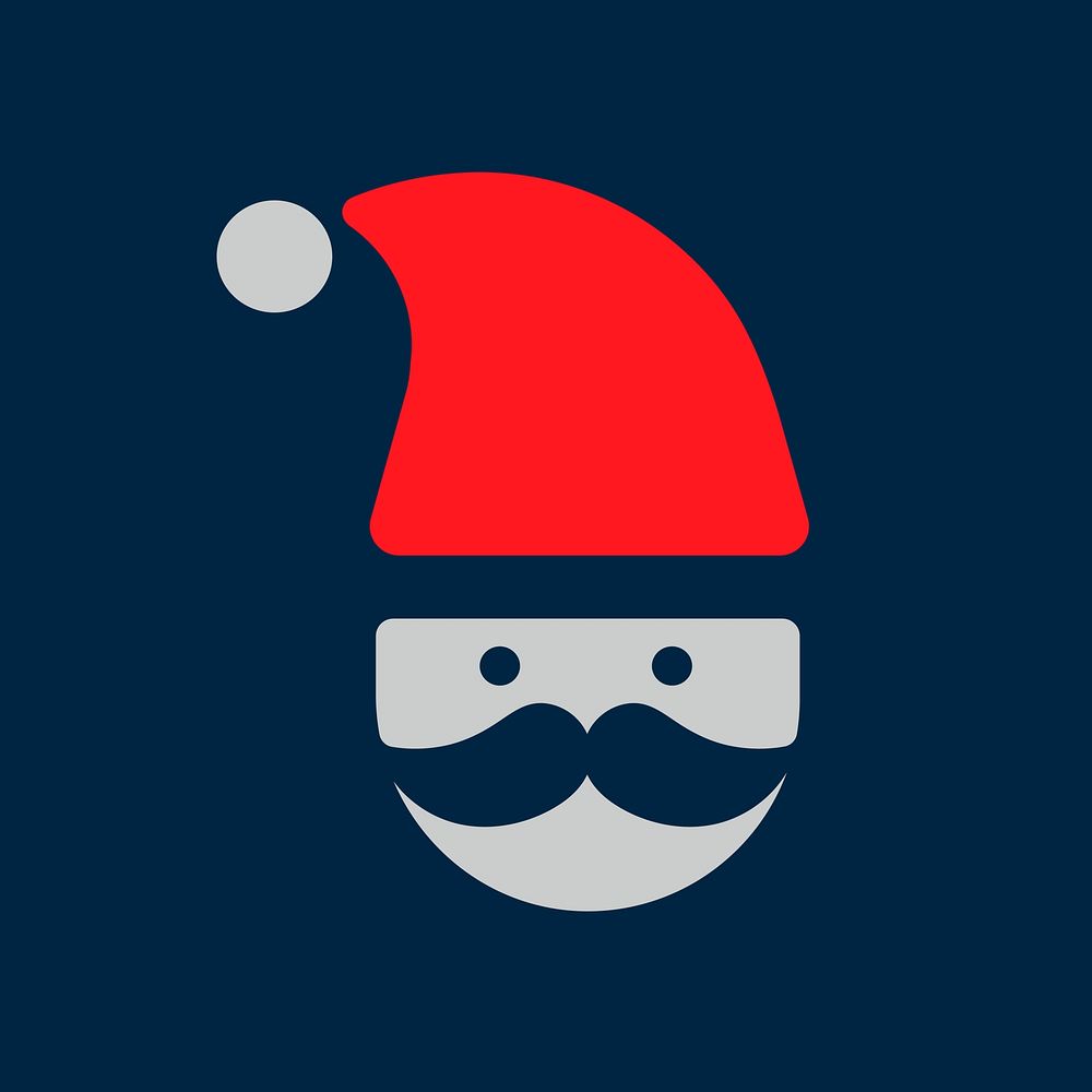 Santa Claus icon Christmas holiday decoration vector