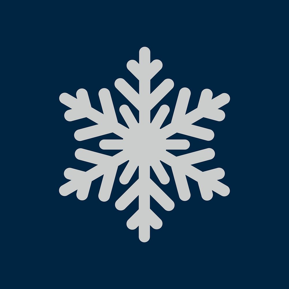 Gray snowflake Christmas holiday decoration icon vector