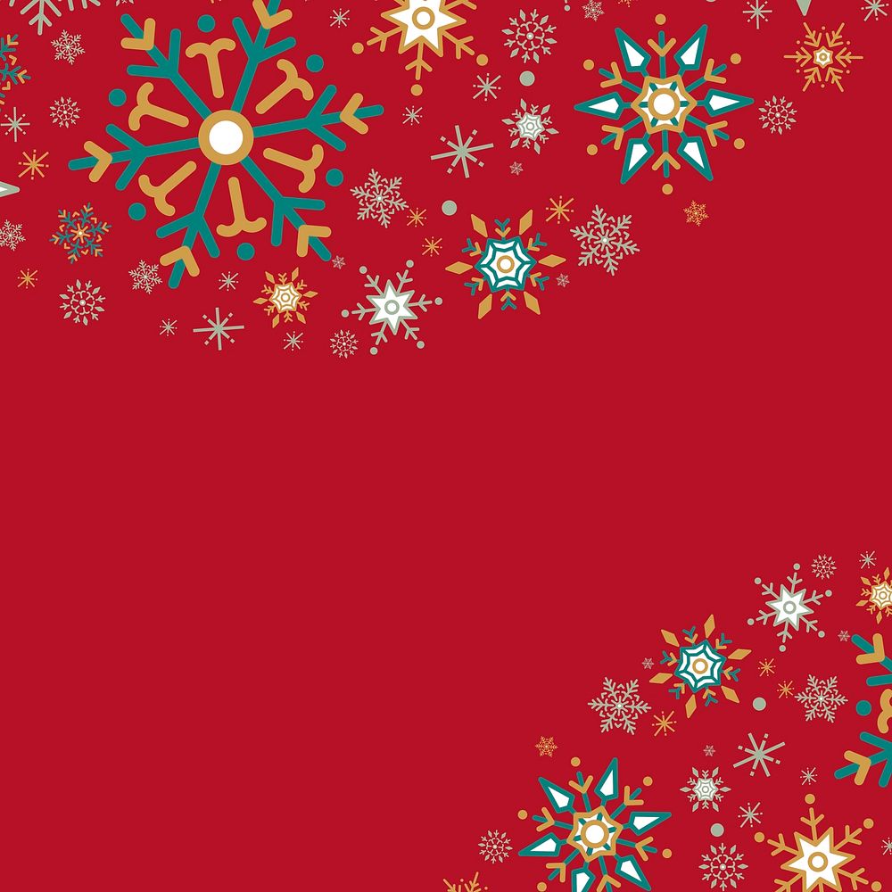 Red Christmas winter holiday background with snowflake vector