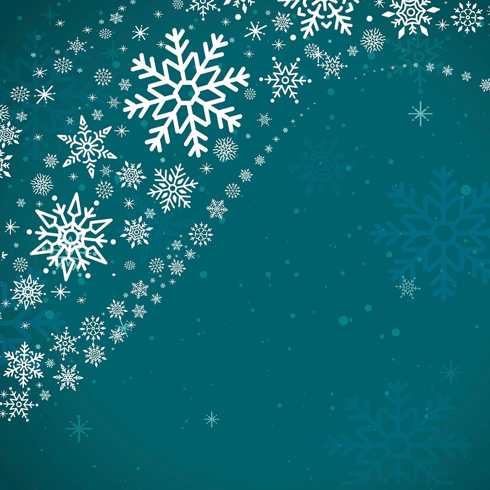 Green Christmas winter holiday background with snowflake vector