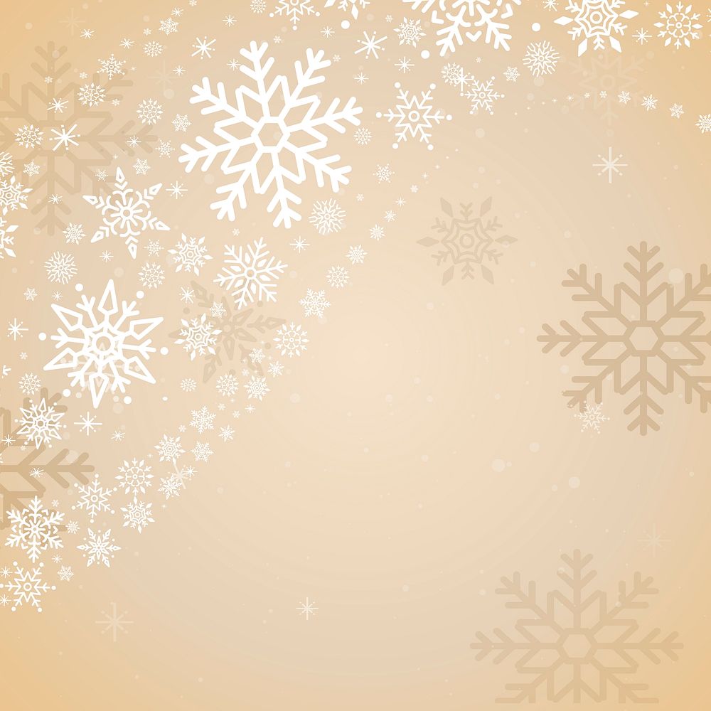 Gold Christmas winter holiday background with snowflake vector