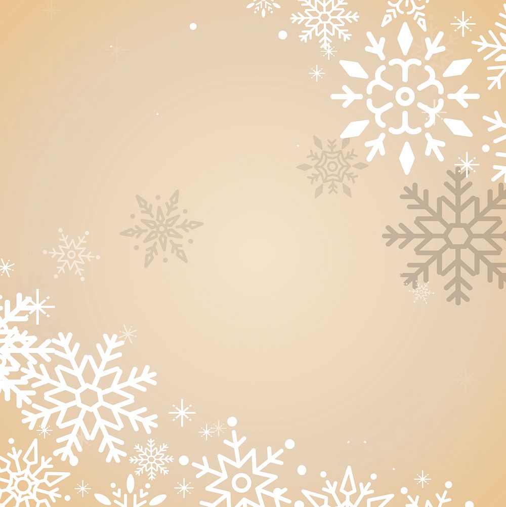 Gold Christmas winter holiday background with snowflake vector