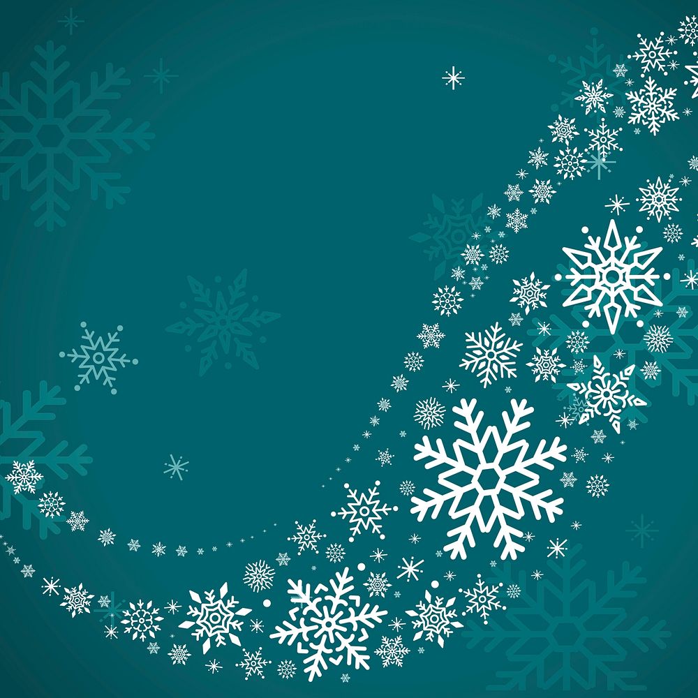 Green Christmas winter holiday background with snowflake vector