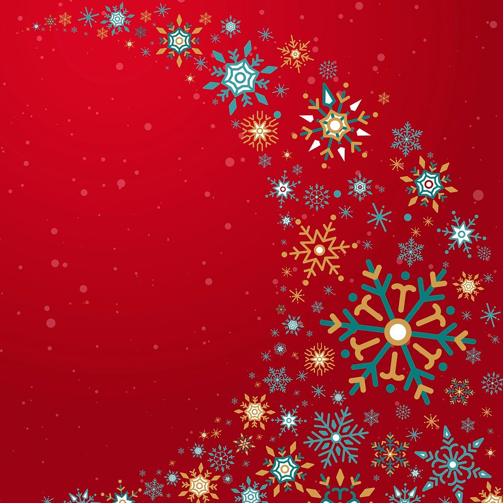 Red Christmas winter holiday background with snowflake vector