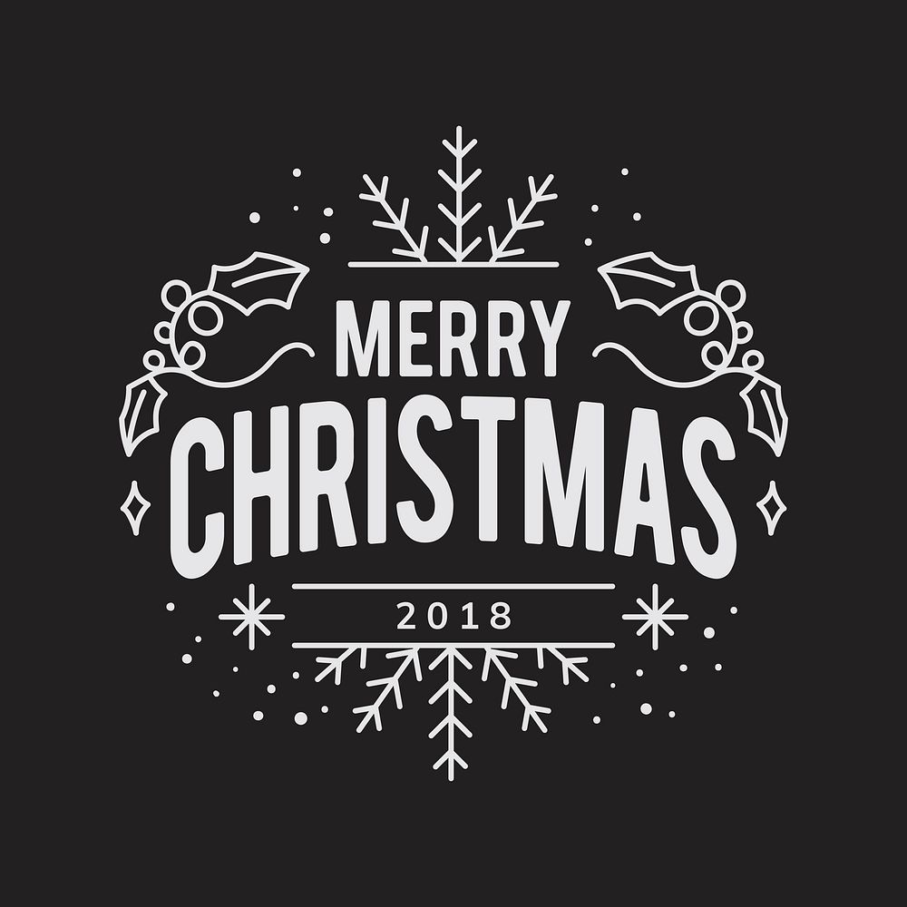 Merry Christmas 2018 greeting badge vector