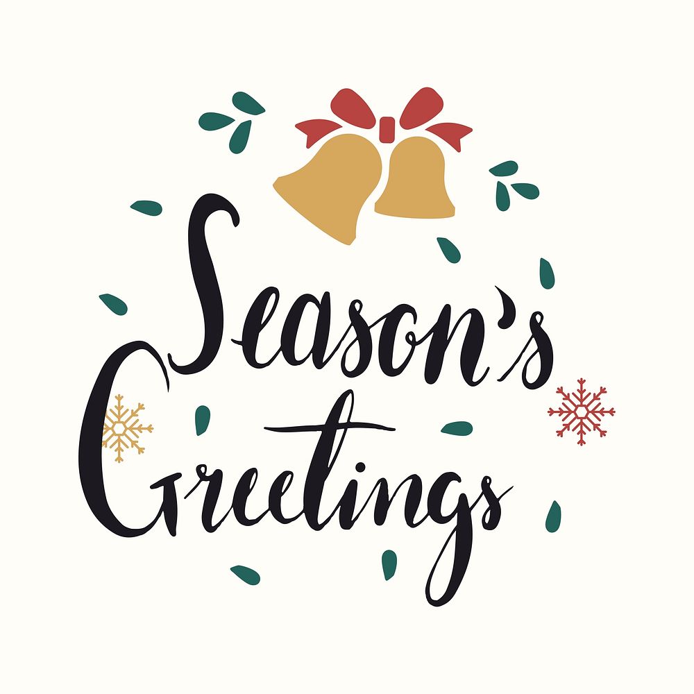 Seasons greetings message badge vector