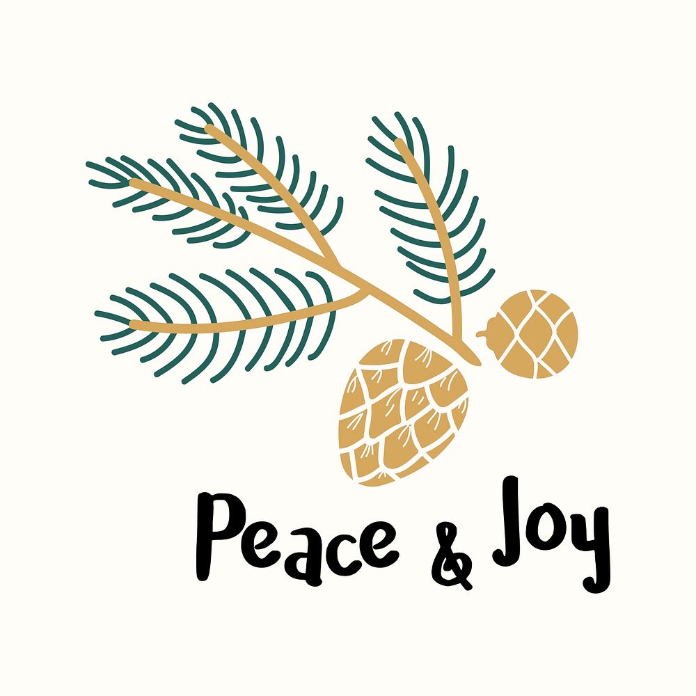 Peace & Joy greeting badge vector