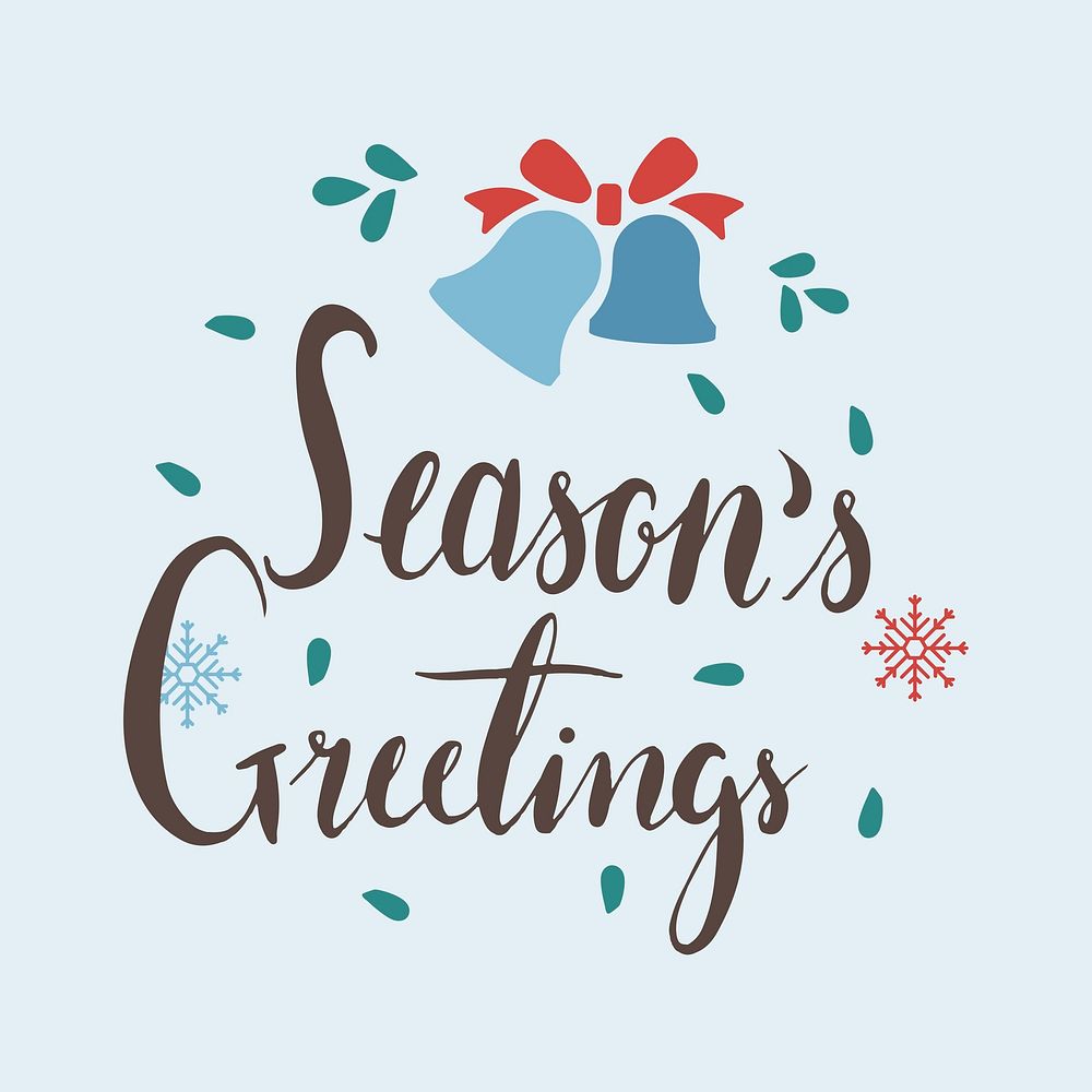 Seasons greetings message badge vector