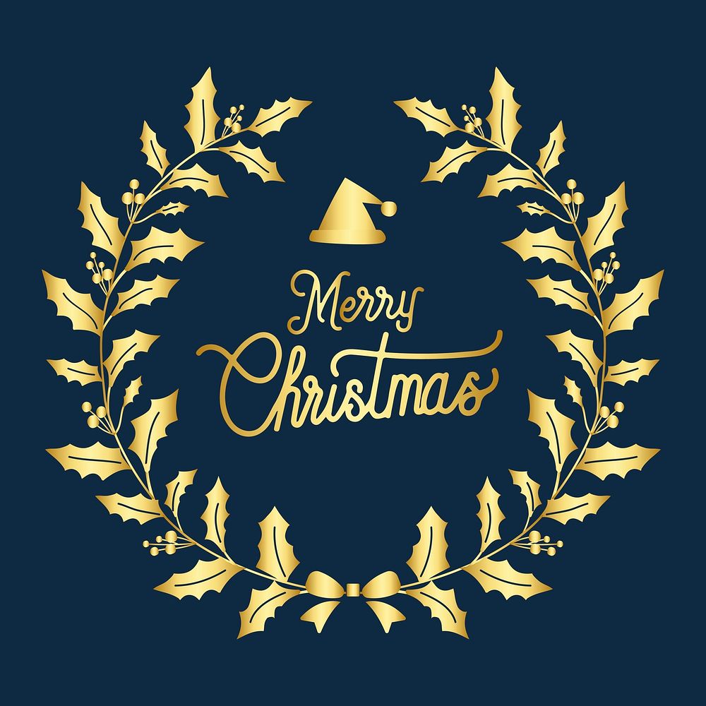Merry Christmas greeting badge vector