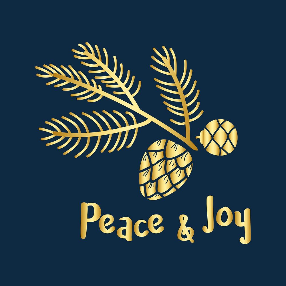 Peace & Joy greeting badge vector