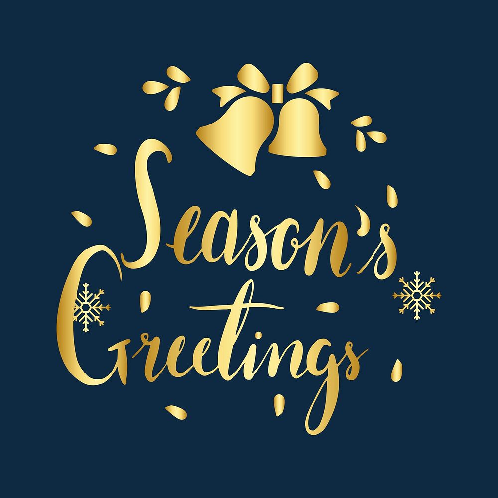 Seasons greetings message badge vector