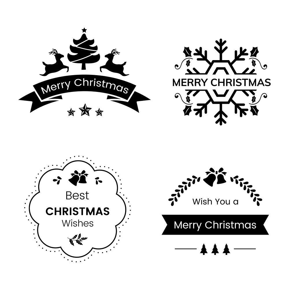 Set of Christmas badges vector