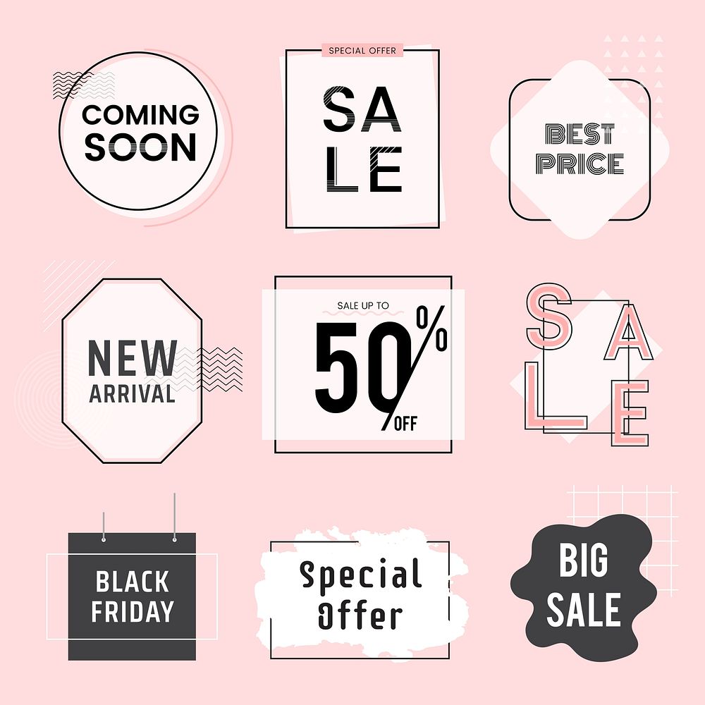 Set of sale and promotion badges vector
