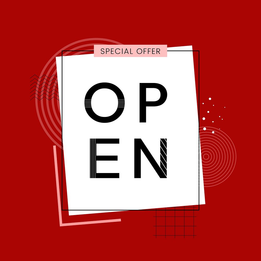 Open sign special offer vector