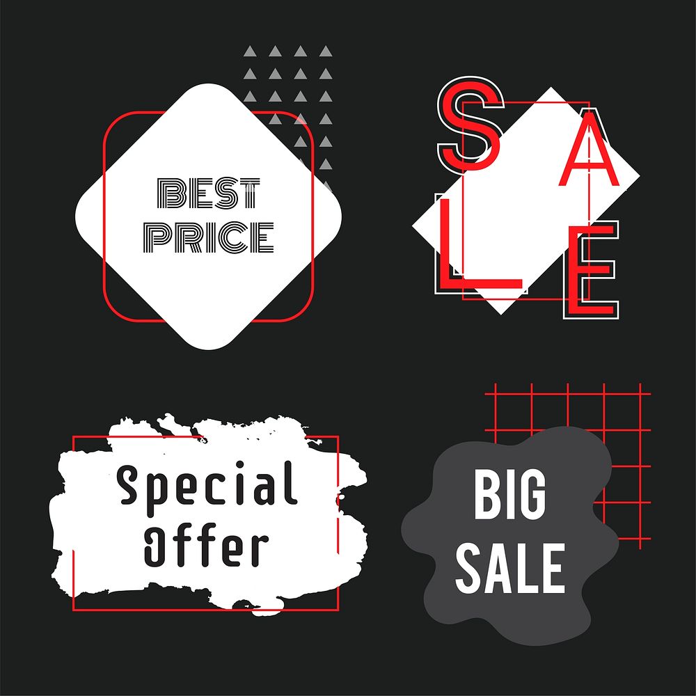 Set of sale and promotion badges vector