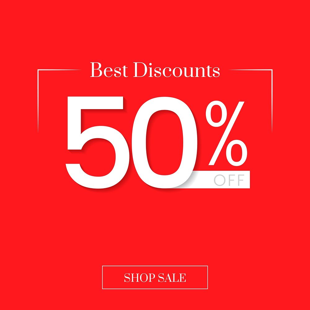 Best discounts 50% off vector