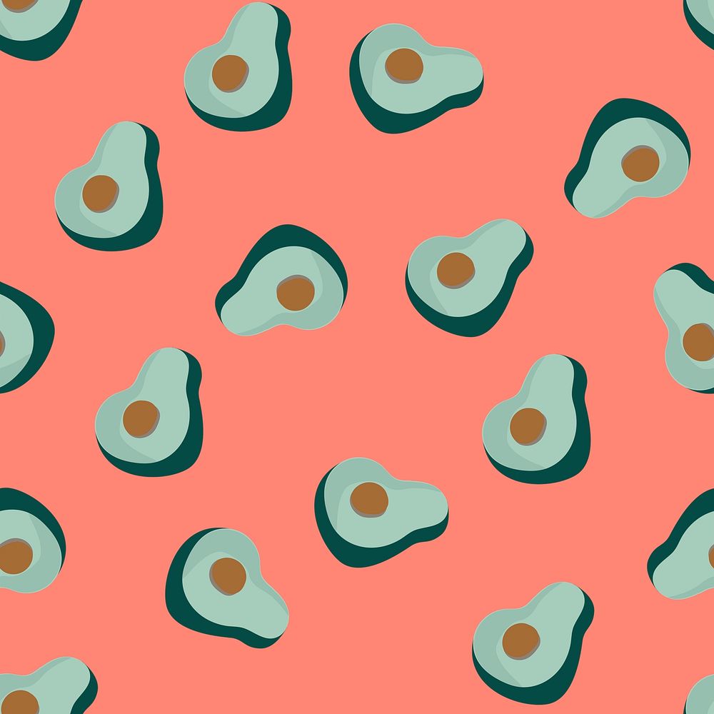 Avocados on pink seamless pattern background vector