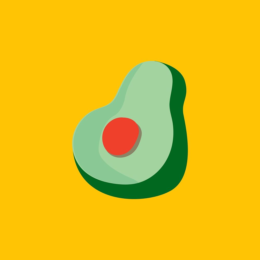 Half an avocado healthy ingredient vector