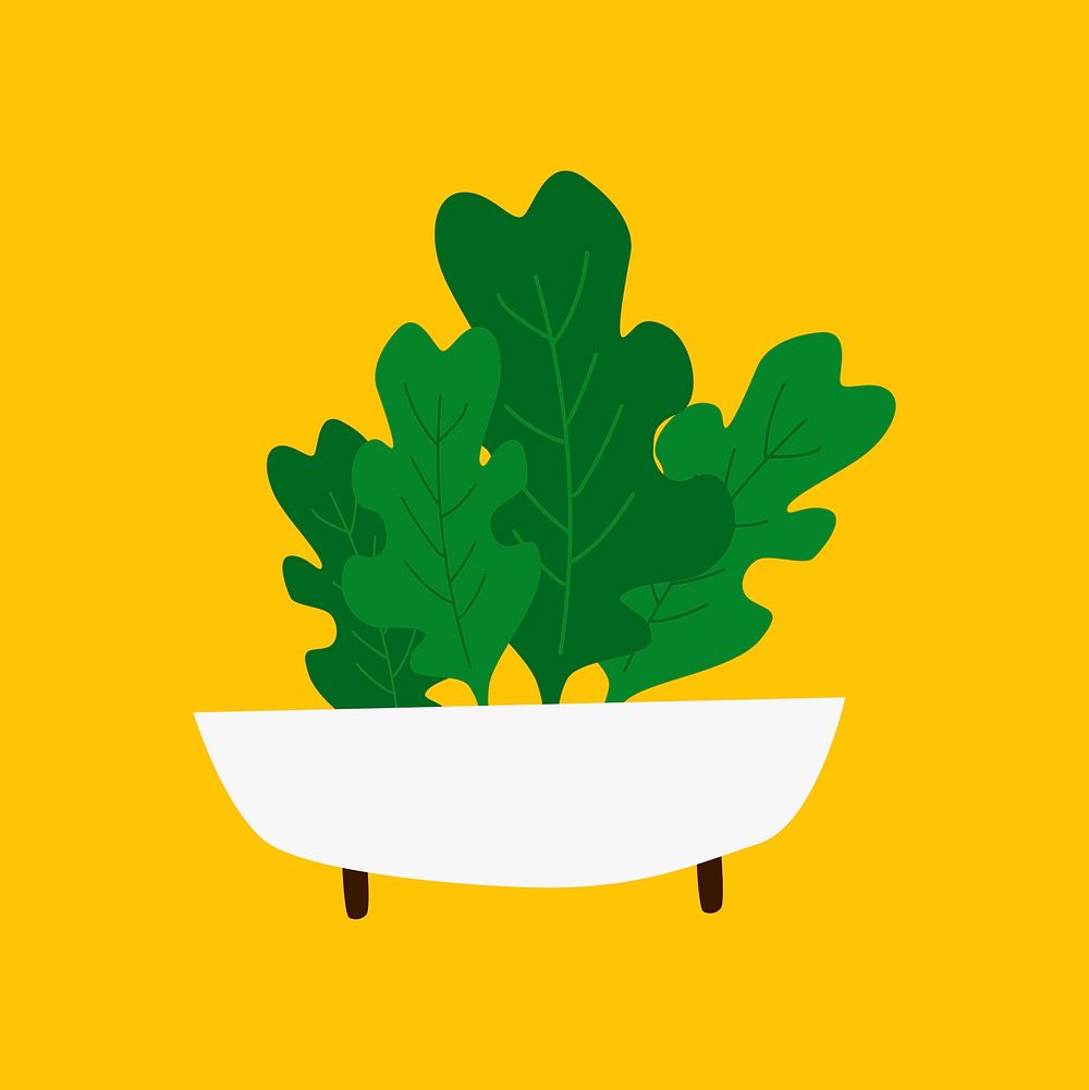 Bowl with organic greens healthy food vector