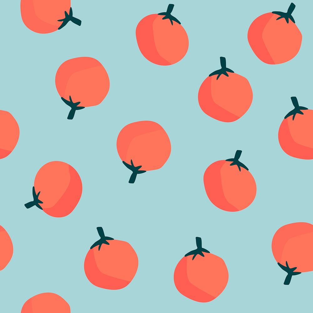 Oranges on blue seamless pattern background vector