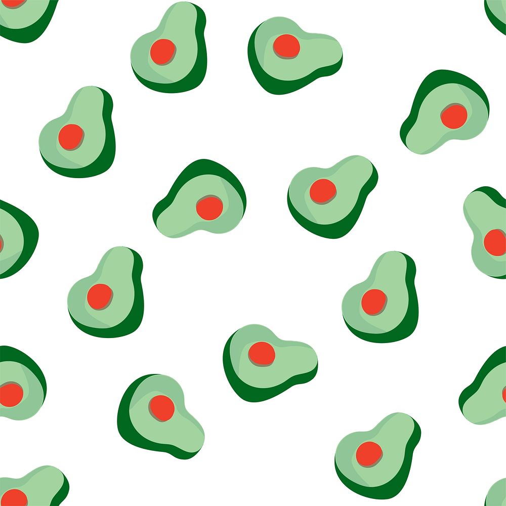 Avocados on white seamless pattern background vector