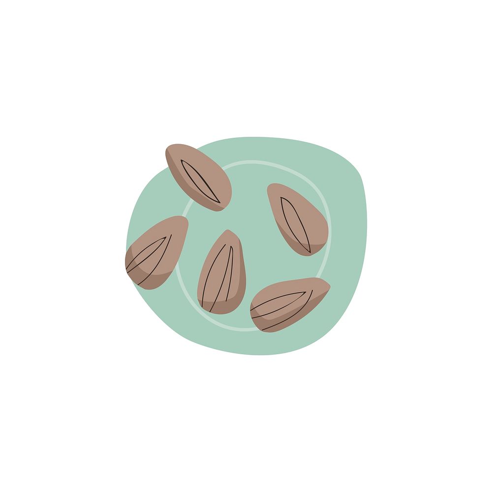 Fresh almonds healthy ingredient vector