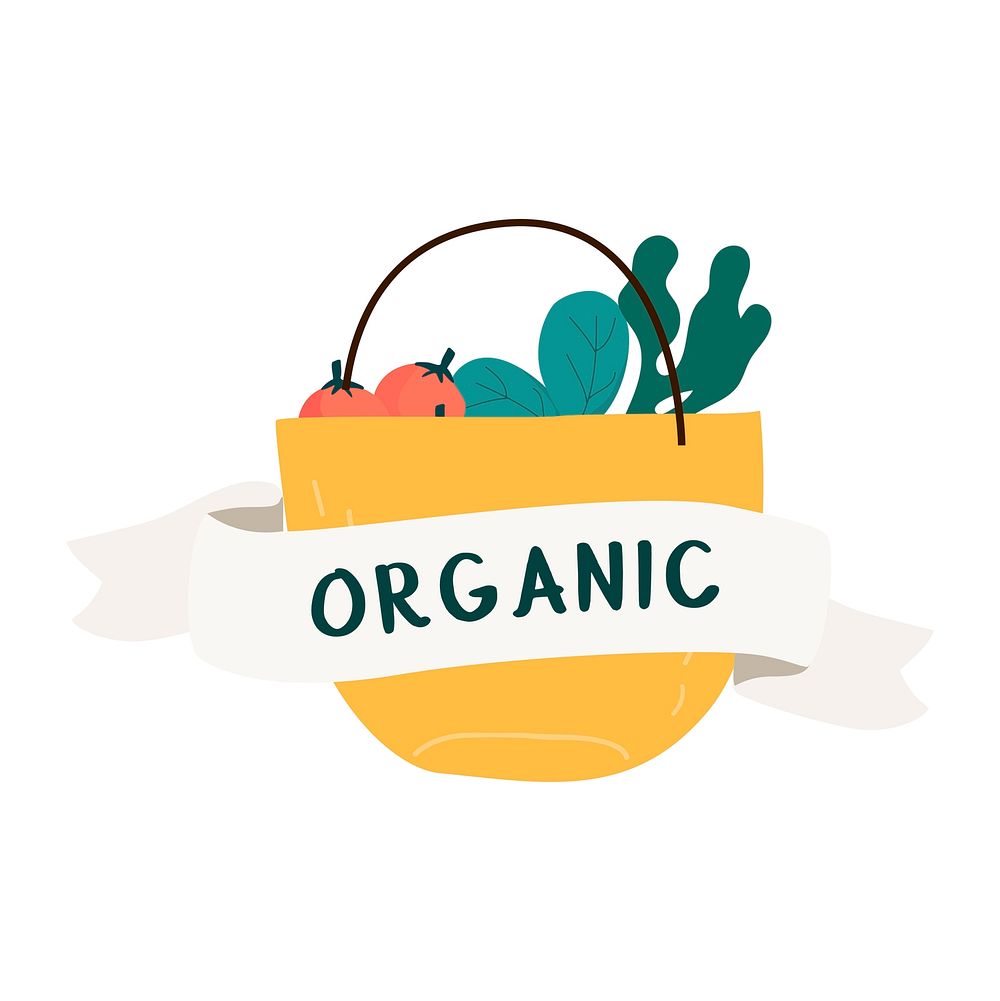 Natural fresh food badge vector