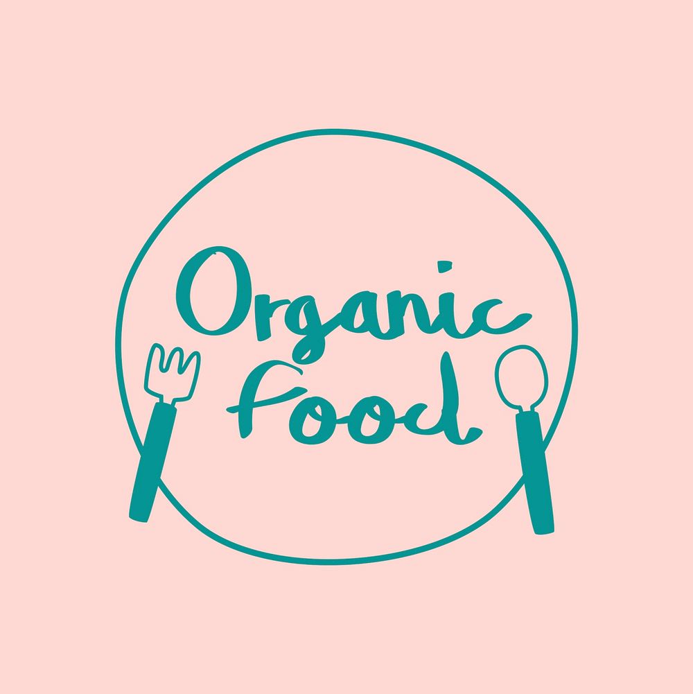 Choose organic food typography vector